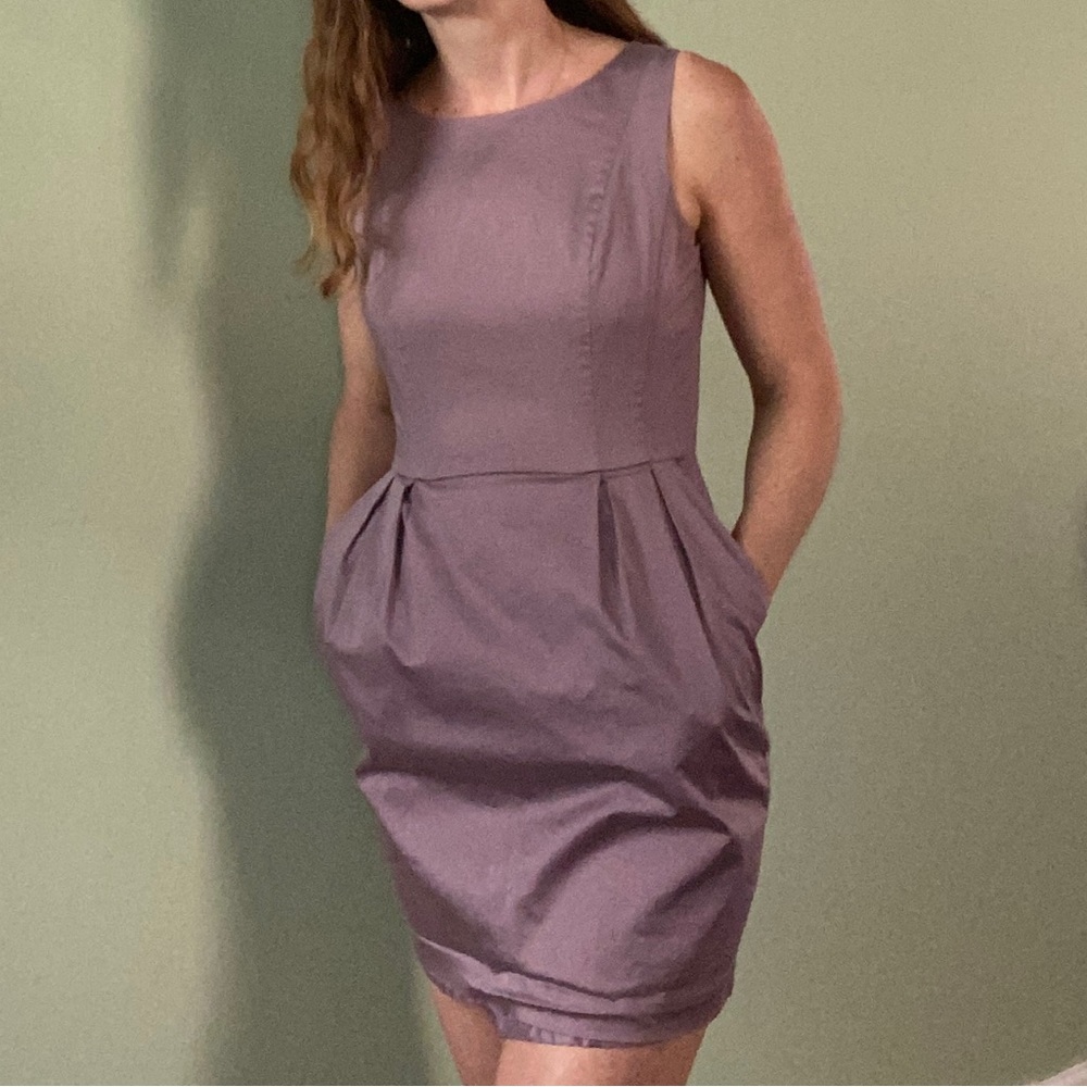 H&M lavender shift dress with pockets- 8